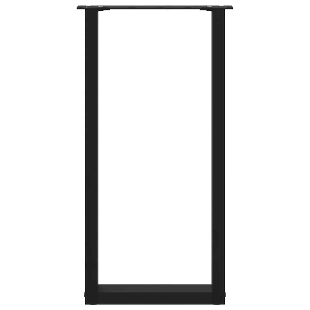 Pieds de table console en U, 2 pièces, noir, 38 x (72-73) cm, acier - XIOS