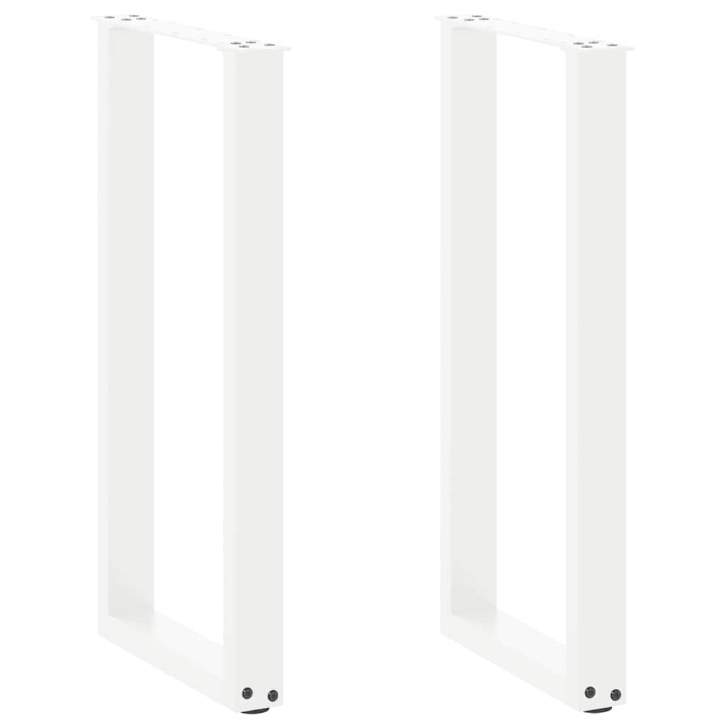 Pieds de table console en U, 2 pièces, blanc, 38 x (72-73) cm, acier