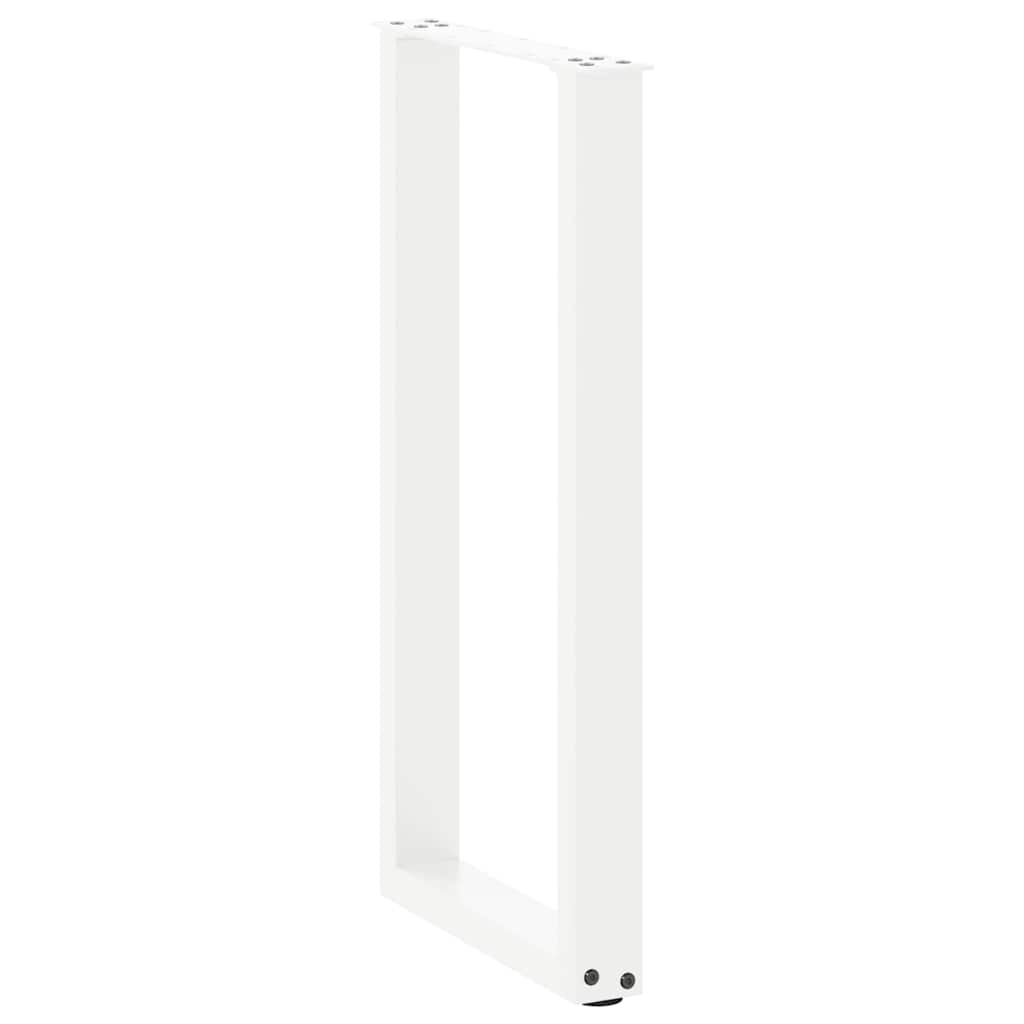 Pieds de table console en U, 2 pièces, blanc, 38 x (72-73) cm, acier