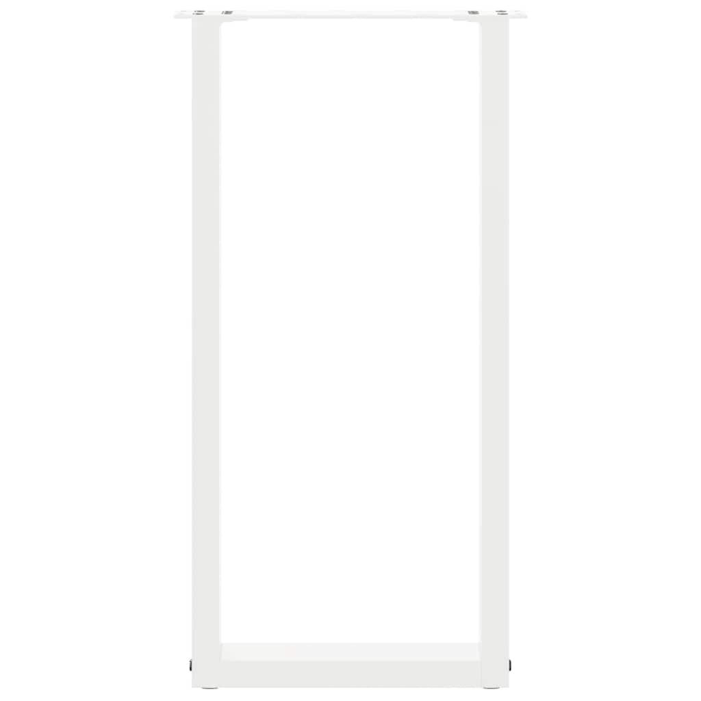 Pieds de table console en U, 2 pièces, blanc, 38 x (72-73) cm, acier