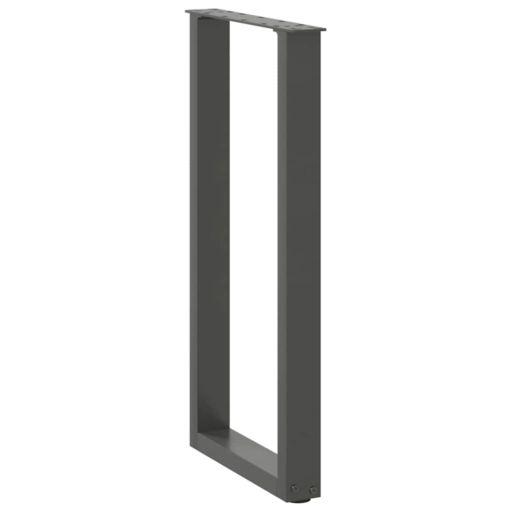Pieds de table console en U, 2 pièces, anthracite, 38 x (72-73) cm, acier - XIOS