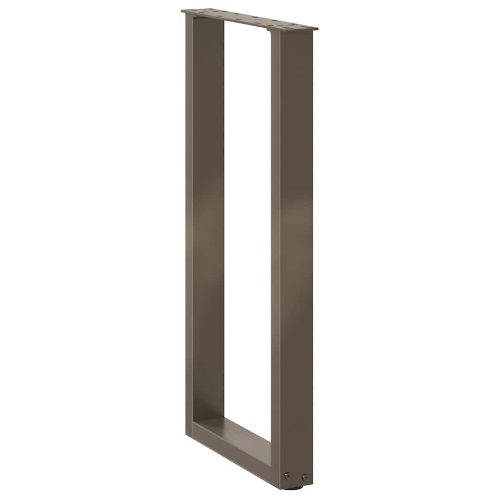 Pieds de table console en U, 2 pièces, acier naturel, 38 x (72-73) cm - XIOS