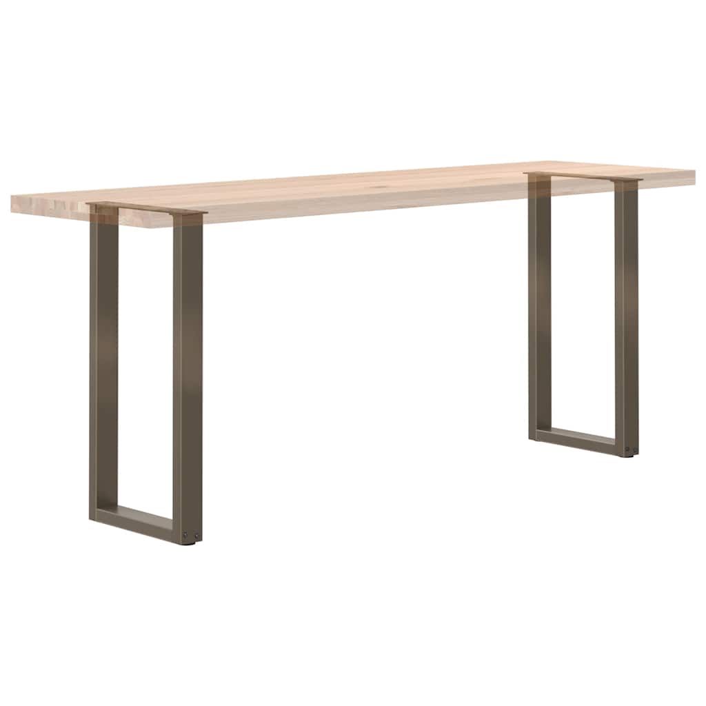 Pieds de table console en U, 2 pièces, acier naturel, 38 x (72-73) cm - XIOS