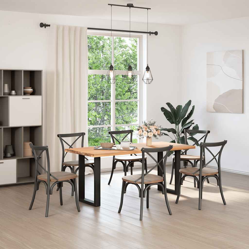 Pieds de table à manger en U 2 pièces Noir 50 x (72-73) cm Acier