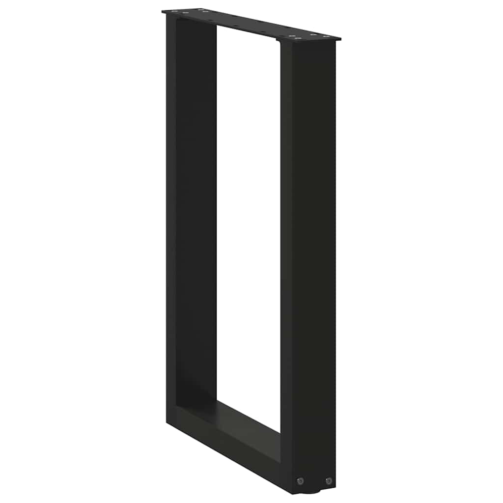 Pieds de table à manger en U 2 pièces Noir 50 x (72-73) cm Acier