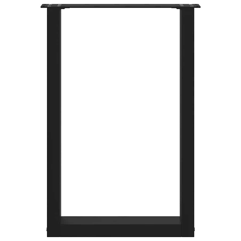 Pieds de table à manger en U 2 pièces Noir 50 x (72-73) cm Acier