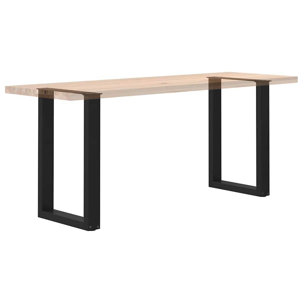 Pieds de table à manger en U 2 pièces Noir 50 x (72-73) cm Acier
