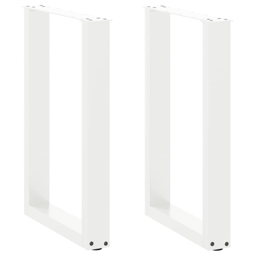 Pieds de table à manger en U, 2 pièces, blanc, 50 x (72-73) cm, acier - XIOS