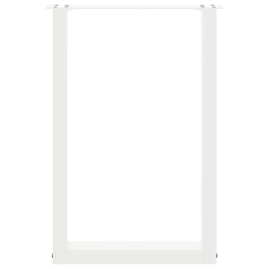 Pieds de table à manger en U, 2 pièces, blanc, 50 x (72-73) cm, acier - XIOS