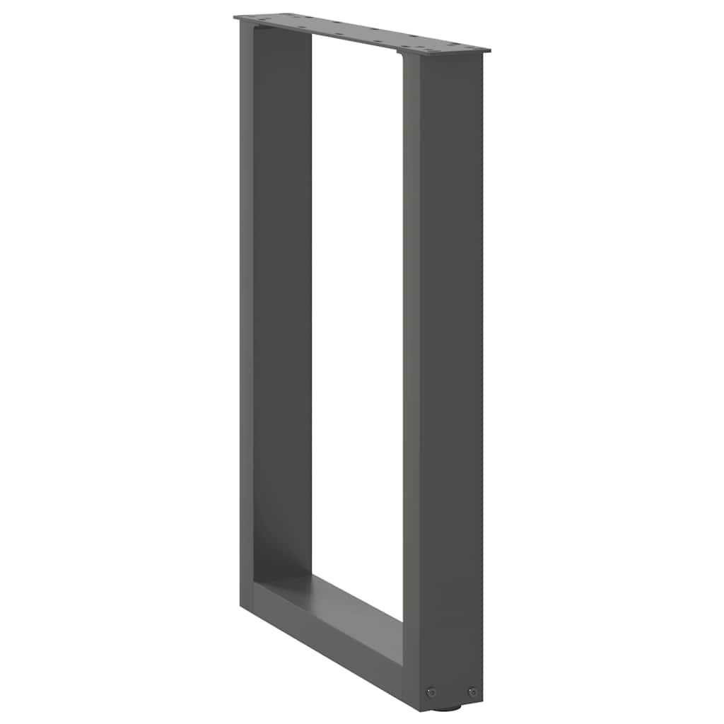 Pieds de table à manger en U 2 pièces Anthracite 50 x (72-73) cm Acier - XIOS