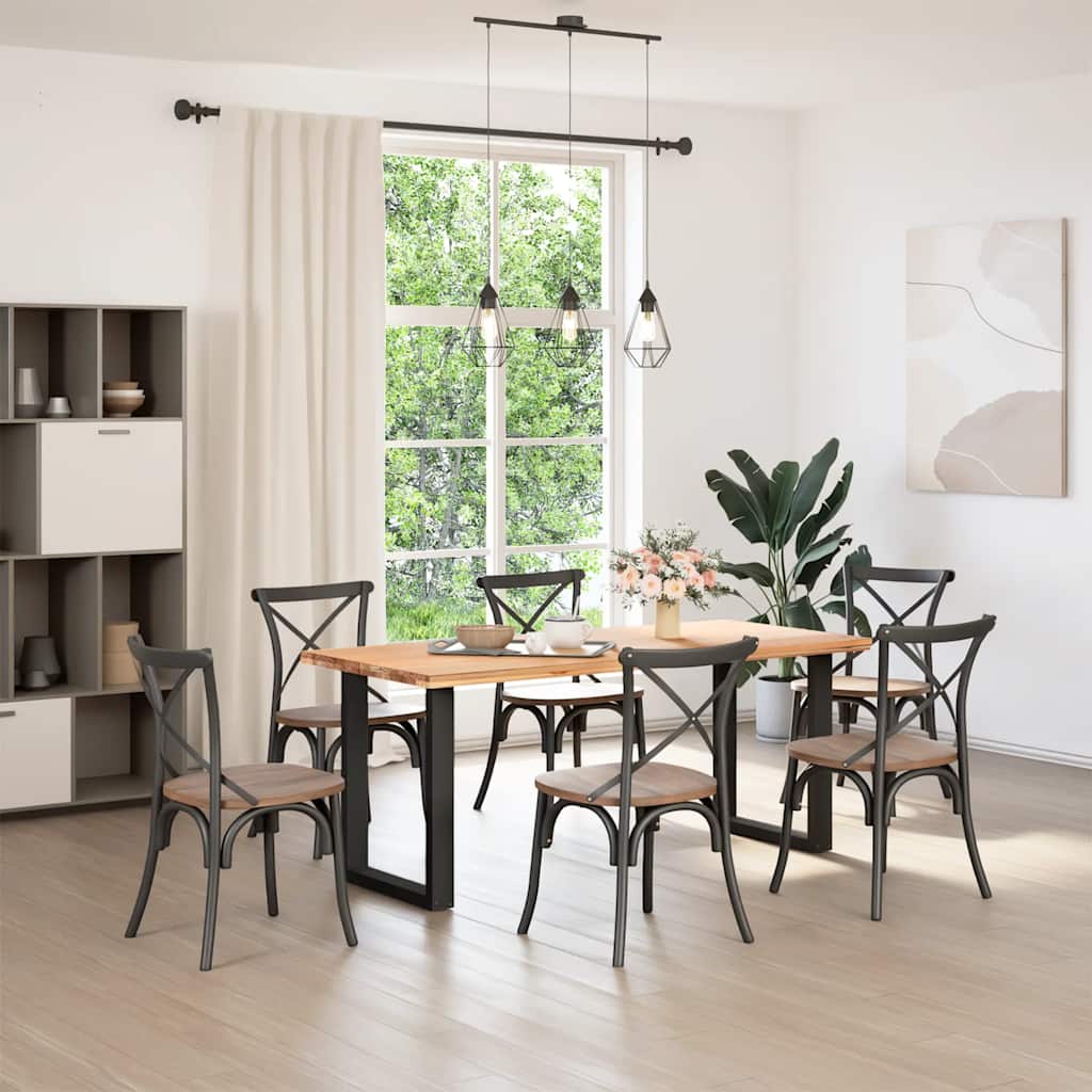 Pieds de table à manger en U 2 pièces Noir 60 x (72-73) cm Acier - XIOS