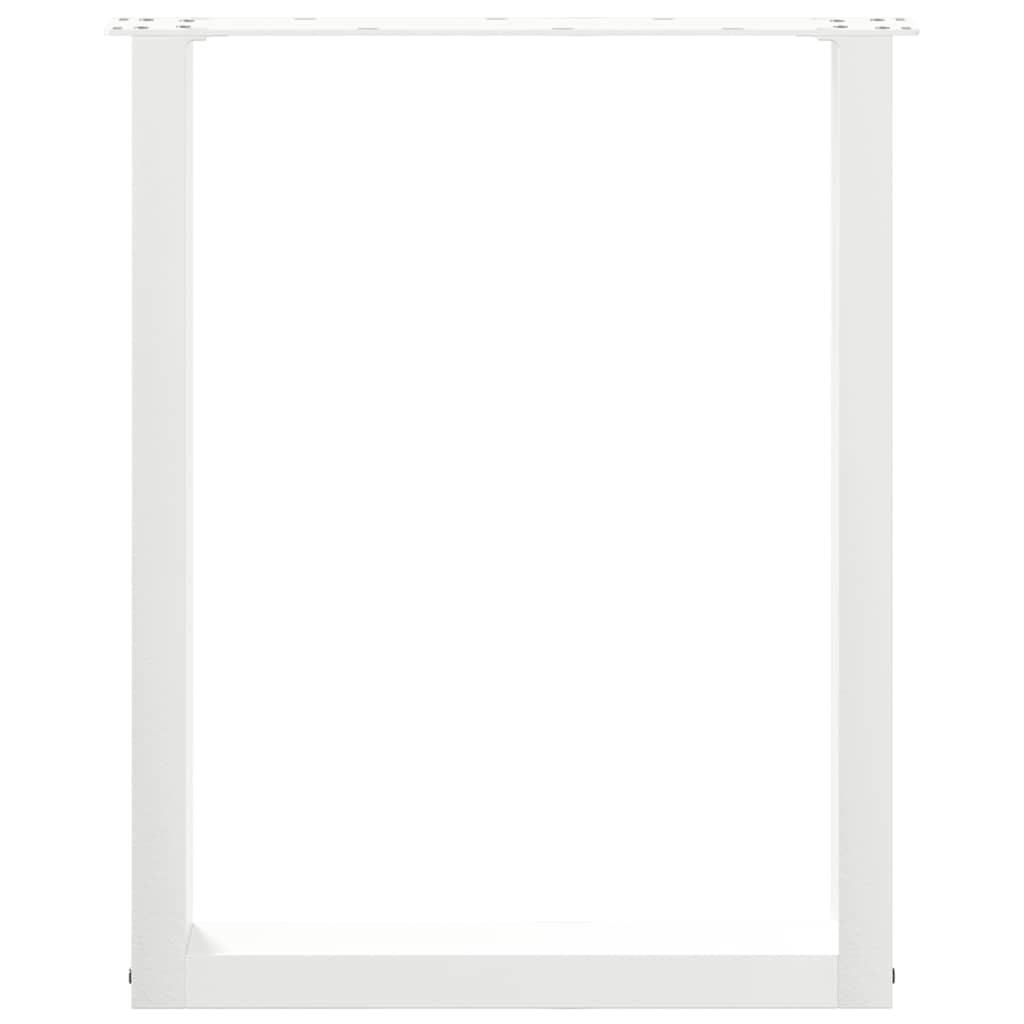 Pieds de table à manger en U 2 pièces Blanc 60 x (72-73) cm Acier - XIOS