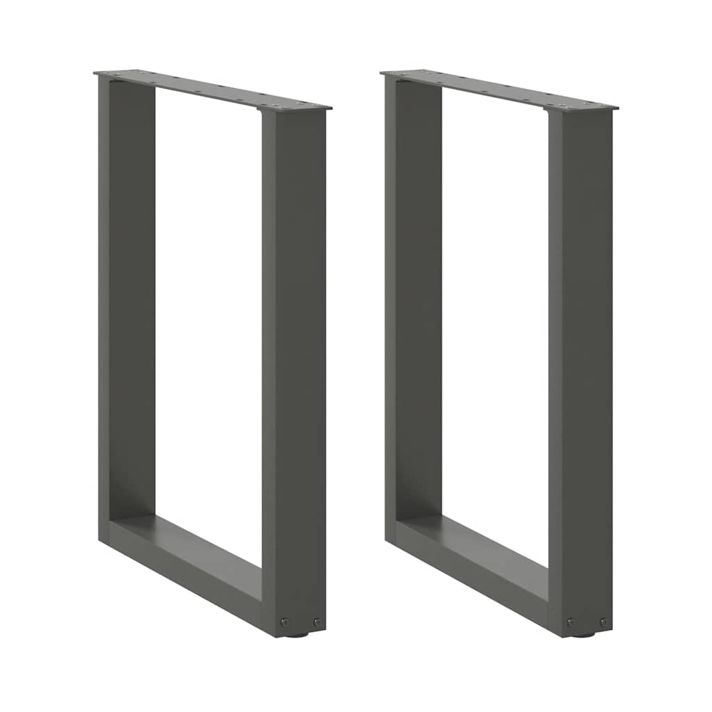 Pieds de table à manger en U 2 pièces Anthracite 60 x (72-73) cm Acier