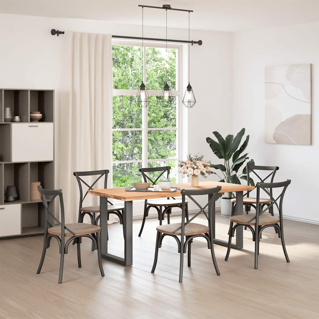 Pieds de table à manger en U 2 pièces Anthracite 60 x (72-73) cm Acier
