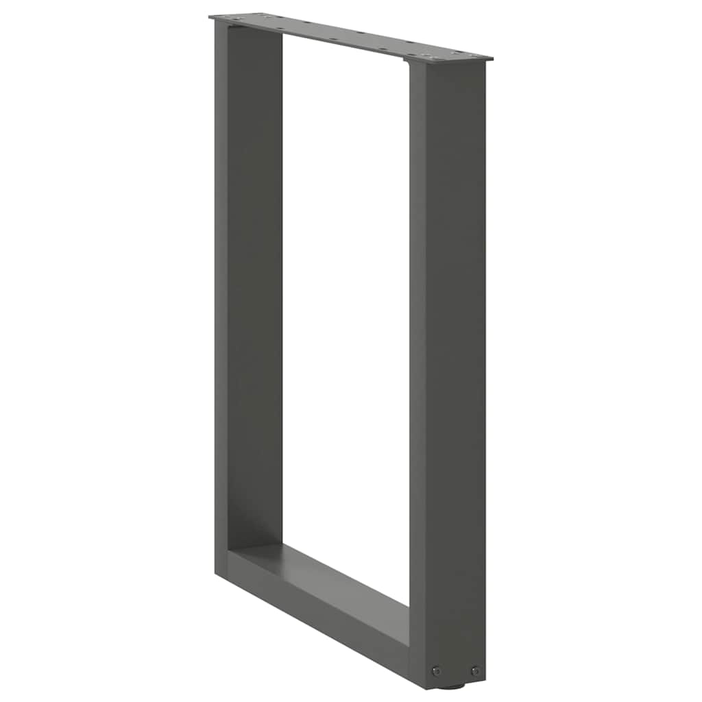 Pieds de table à manger en U 2 pièces Anthracite 60 x (72-73) cm Acier