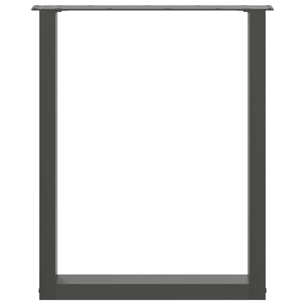 Pieds de table à manger en U 2 pièces Anthracite 60 x (72-73) cm Acier