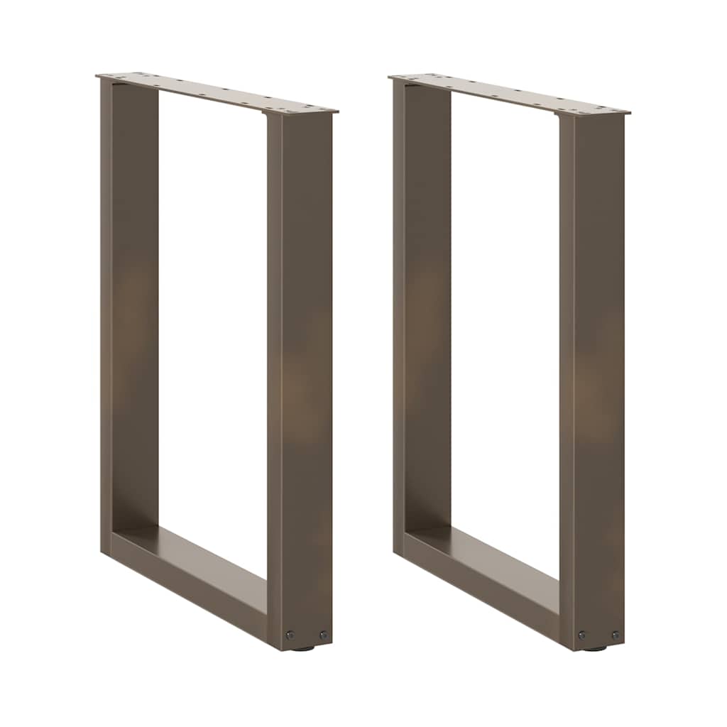 Pieds de table à manger en forme de U, 2 pièces, acier naturel, 60 x (72-73) cm - XIOS