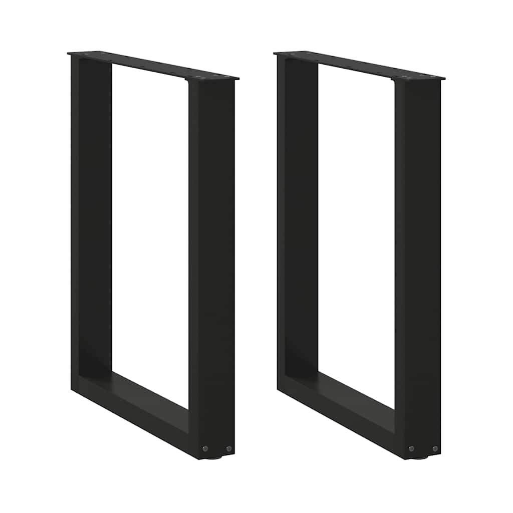 Pieds de table à manger en U 2 pièces Noir 70 x (72-73) cm Acier - XIOS