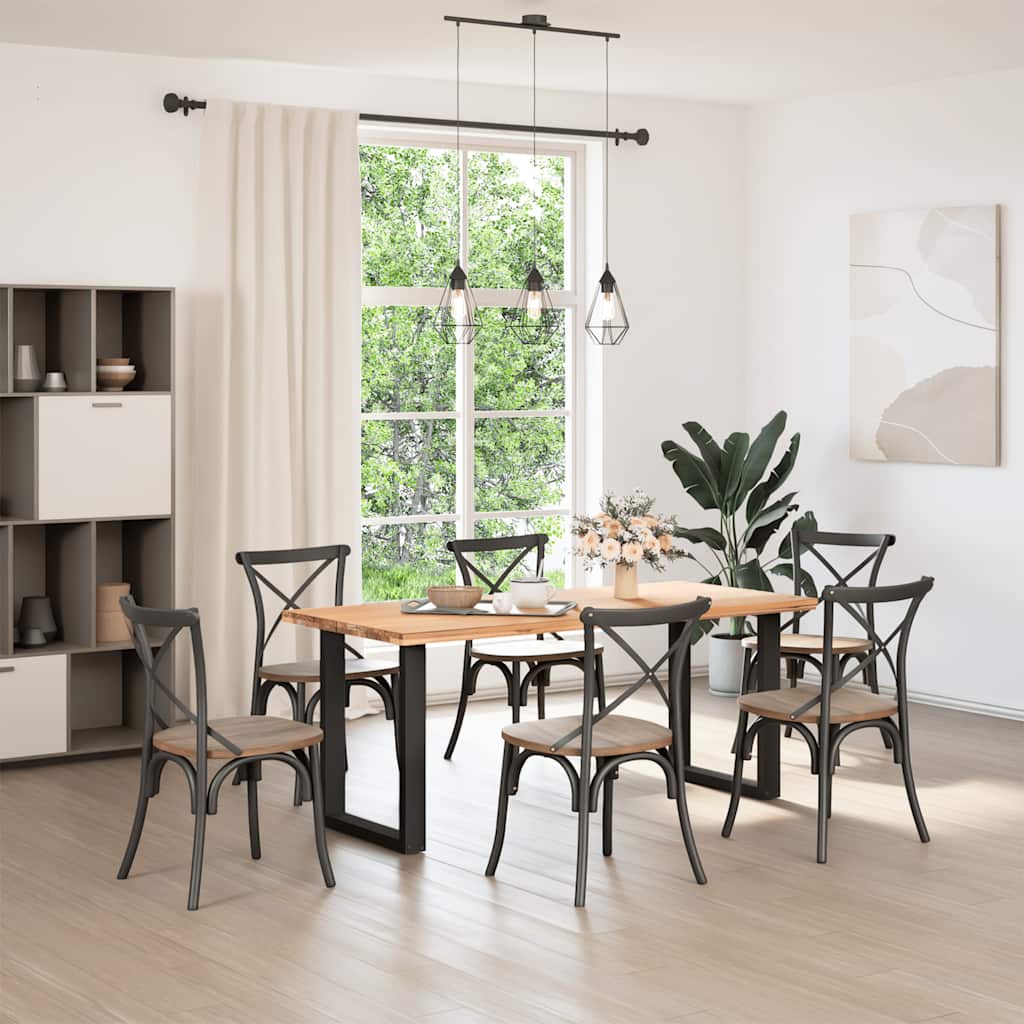 Pieds de table à manger en U 2 pièces Noir 70 x (72-73) cm Acier - XIOS