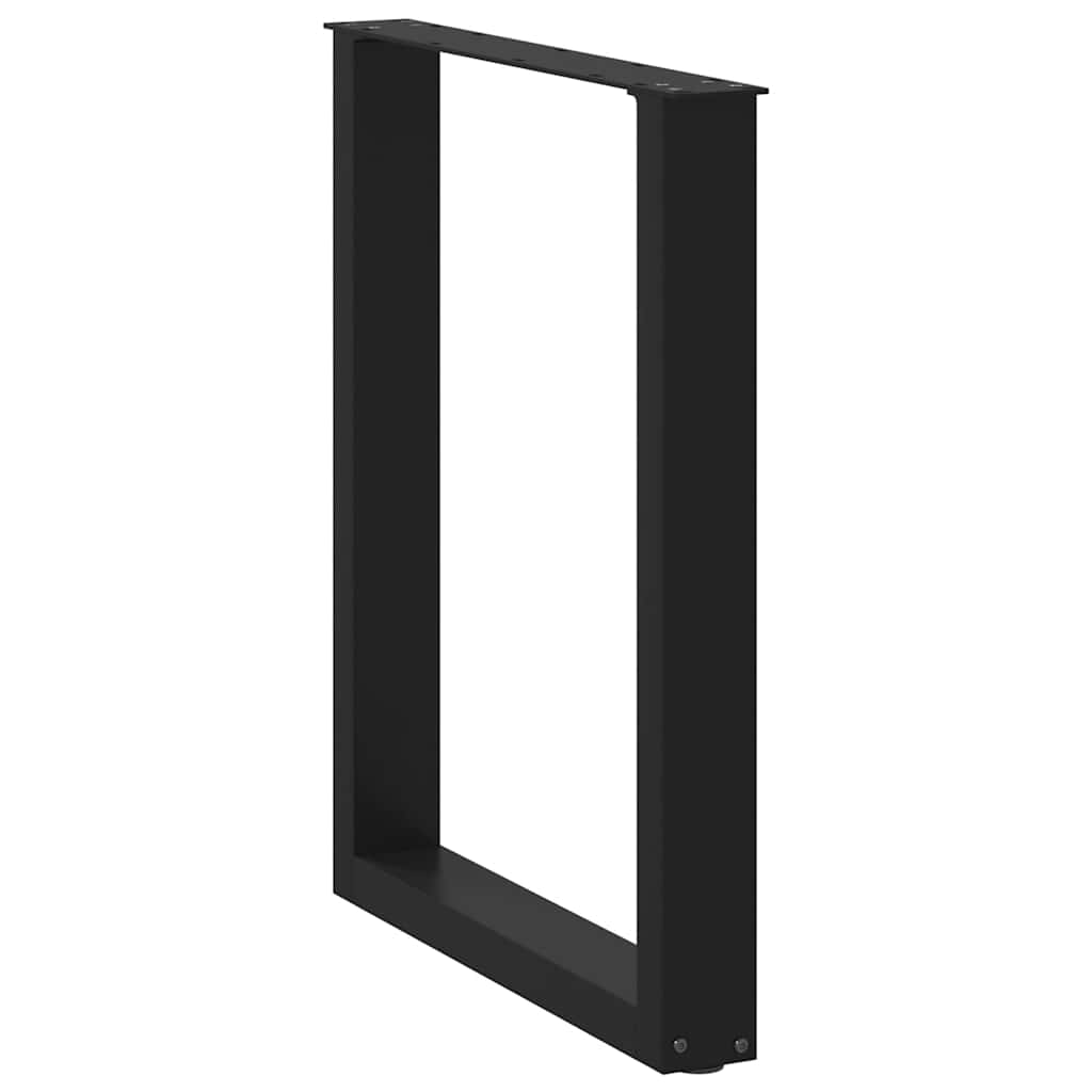 Pieds de table à manger en U 2 pièces Noir 70 x (72-73) cm Acier - XIOS
