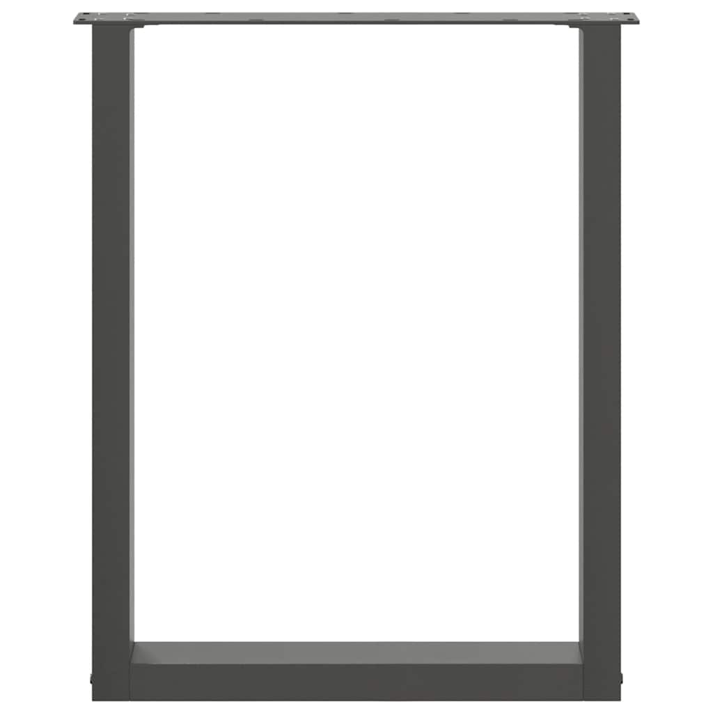 Pieds de table à manger en U 2 pièces Noir 70 x (72-73) cm Acier - XIOS