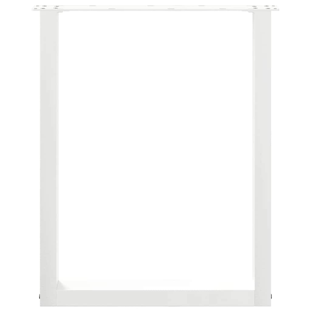 Pieds de table à manger en U 2 pièces Blanc 70 x (72-73) cm Acier