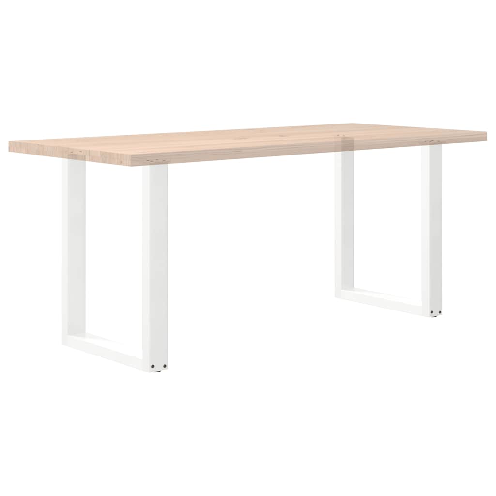 Pieds de table à manger en U 2 pièces Blanc 70 x (72-73) cm Acier