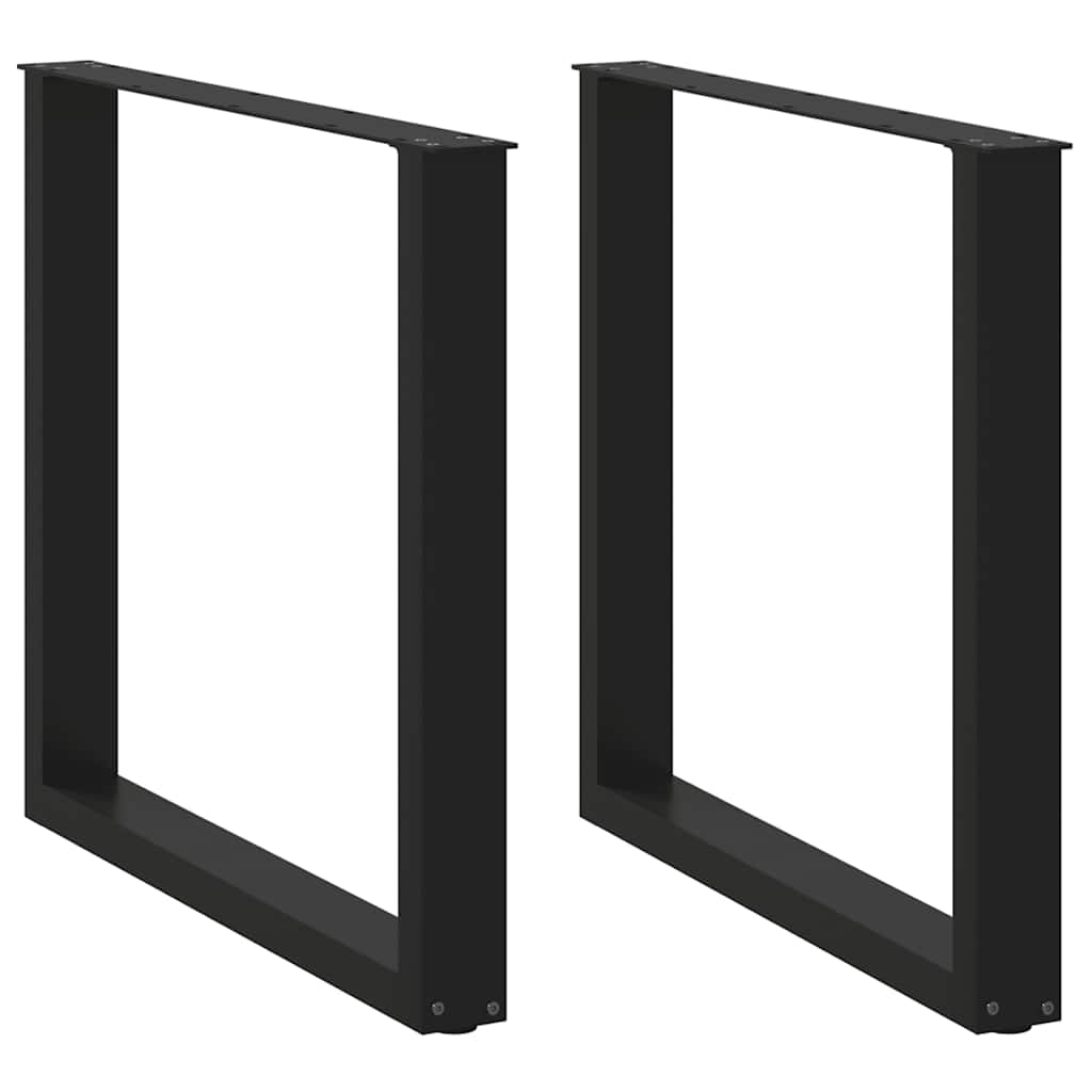 Pieds de table à manger en U 2 pièces Noir 80 x (72-73) cm Acier - XIOS
