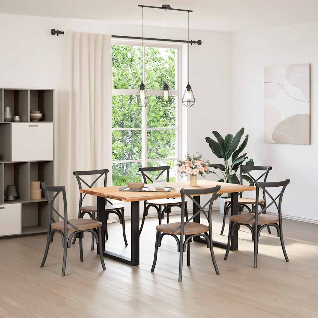 Pieds de table à manger en U 2 pièces Noir 80 x (72-73) cm Acier - XIOS