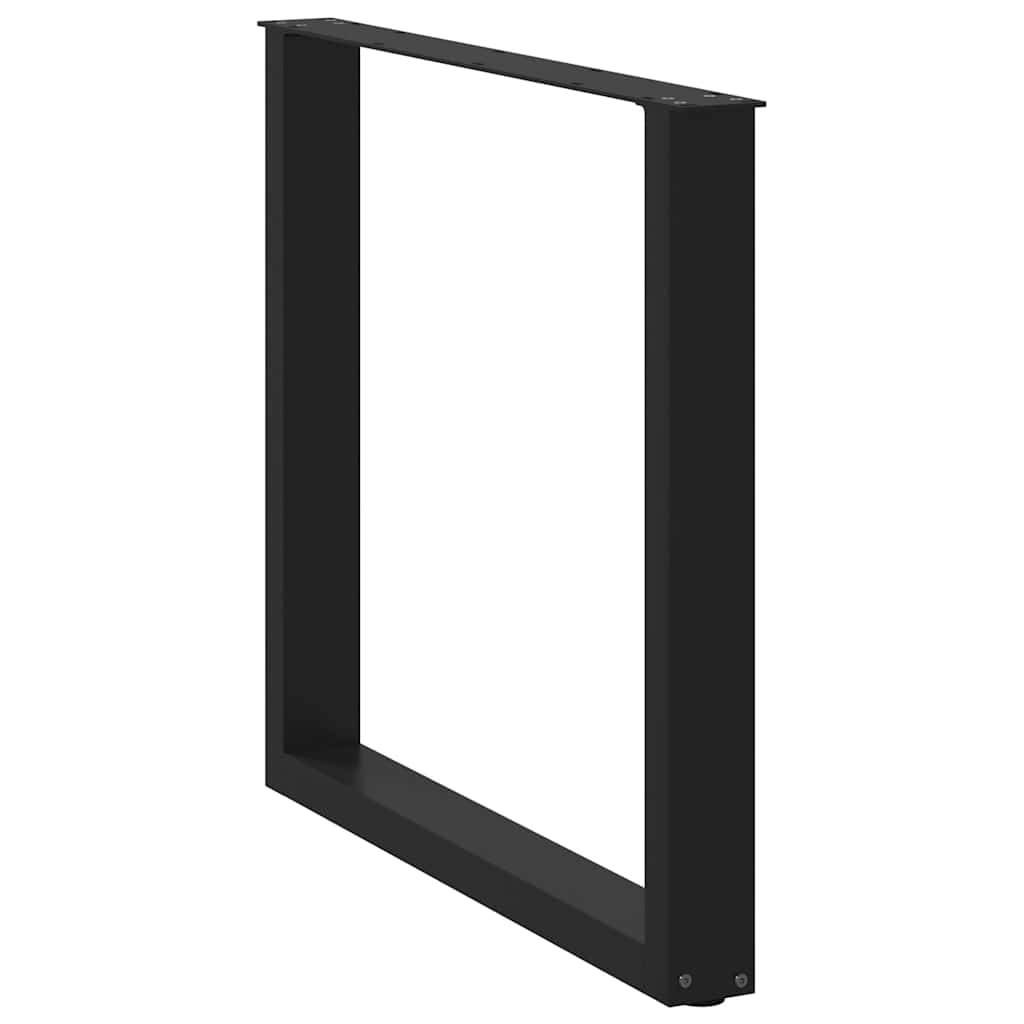 Pieds de table à manger en U 2 pièces Noir 80 x (72-73) cm Acier - XIOS