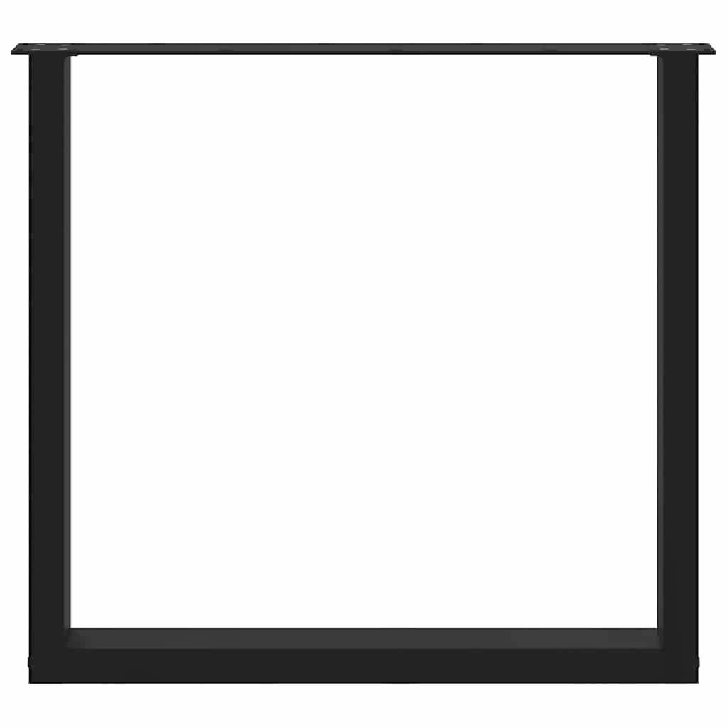 Pieds de table à manger en U 2 pièces Noir 80 x (72-73) cm Acier - XIOS