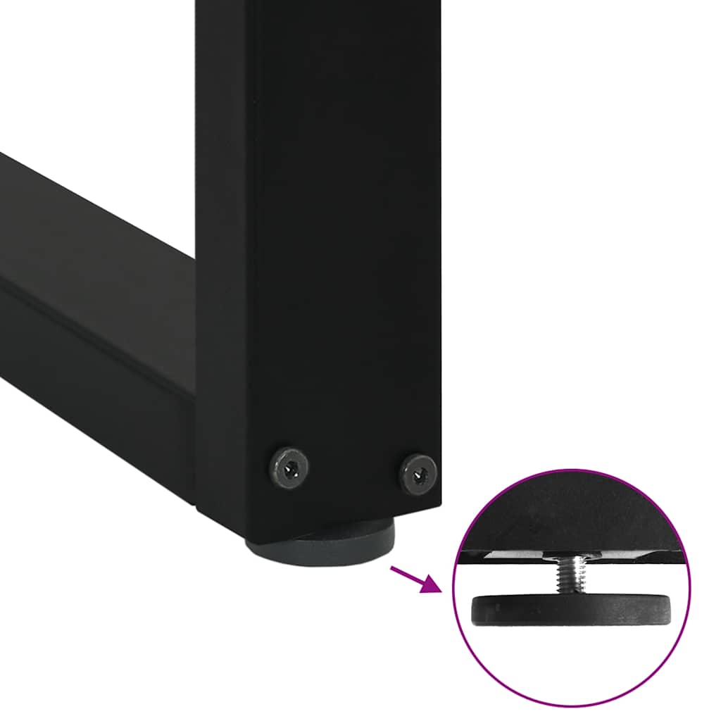 Pieds de table à manger en U 2 pièces Noir 80 x (72-73) cm Acier - XIOS