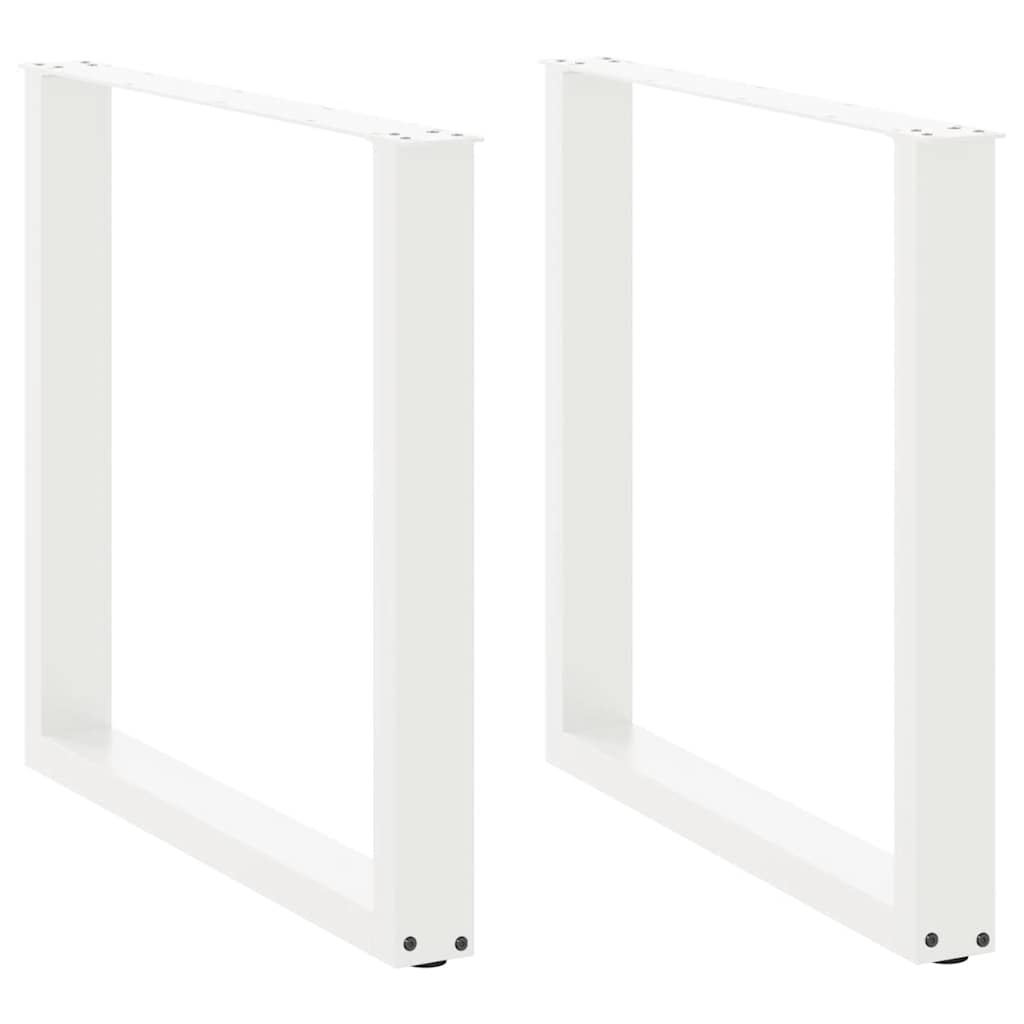 Pieds de table à manger en U 2 pièces Blanc 80 x (72-73) cm Acier