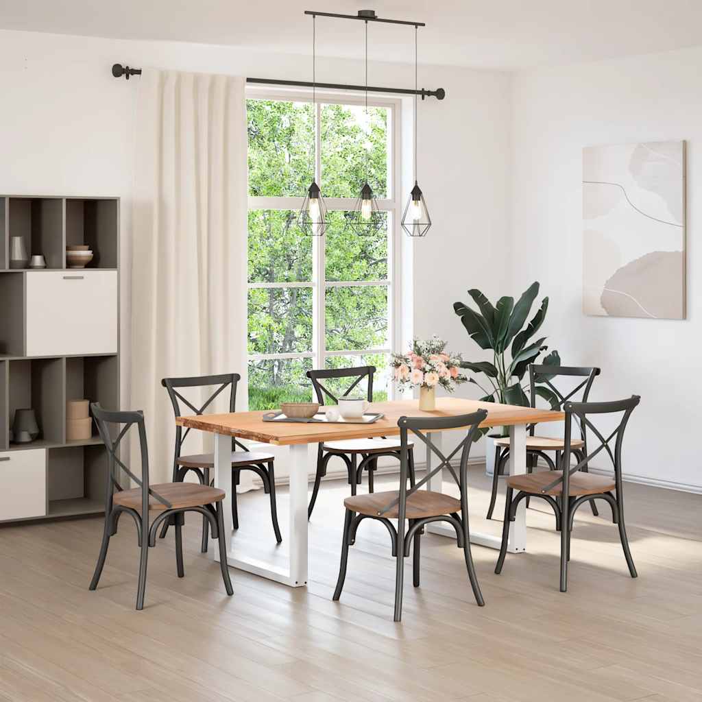 Pieds de table à manger en U 2 pièces Blanc 80 x (72-73) cm Acier