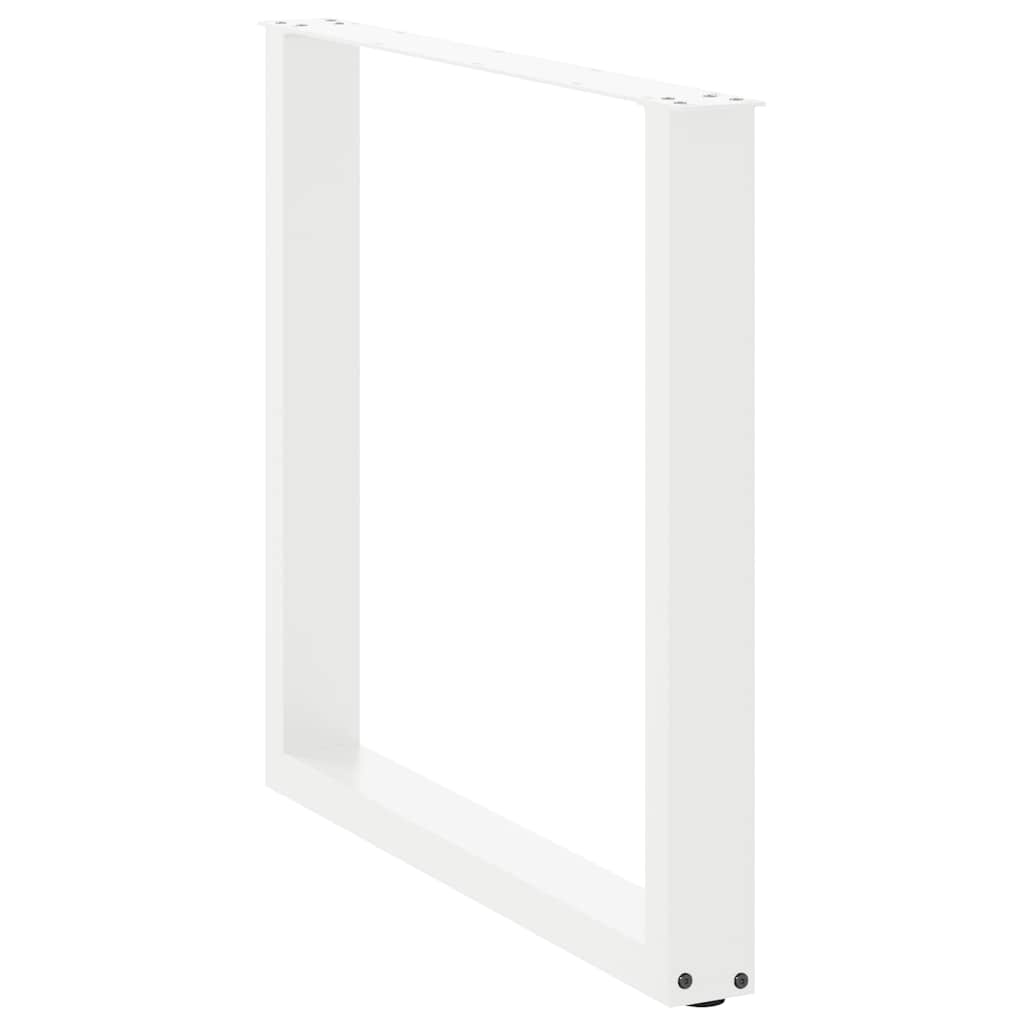 Pieds de table à manger en U 2 pièces Blanc 80 x (72-73) cm Acier