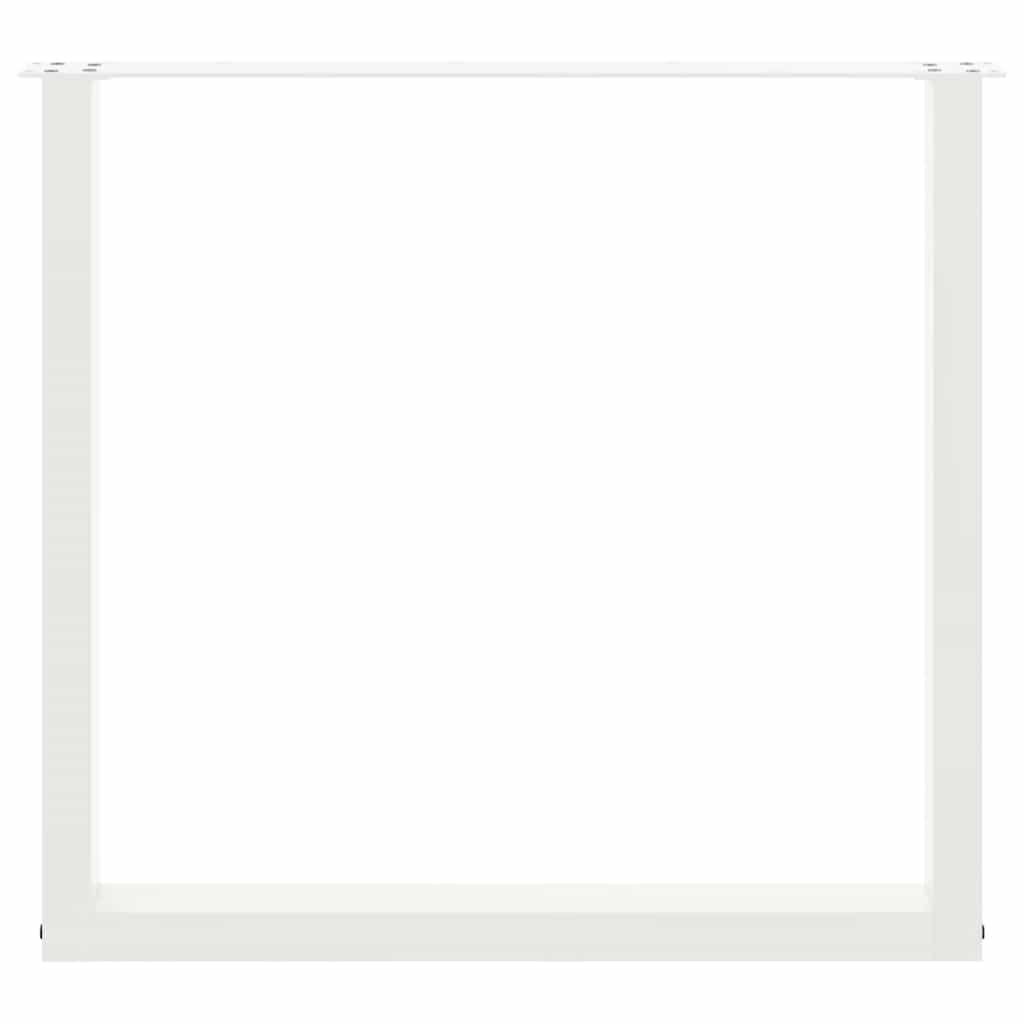 Pieds de table à manger en U 2 pièces Blanc 80 x (72-73) cm Acier