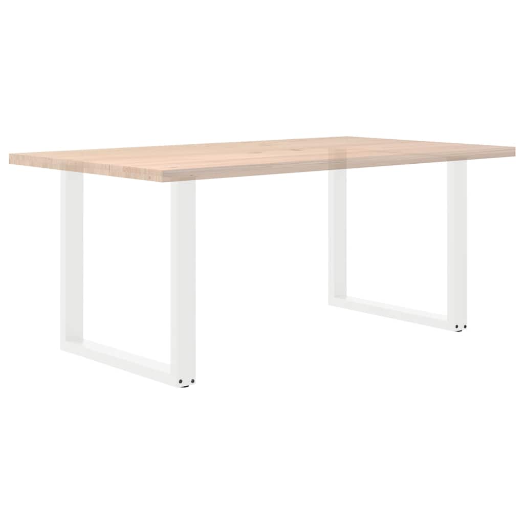 Pieds de table à manger en U 2 pièces Blanc 80 x (72-73) cm Acier