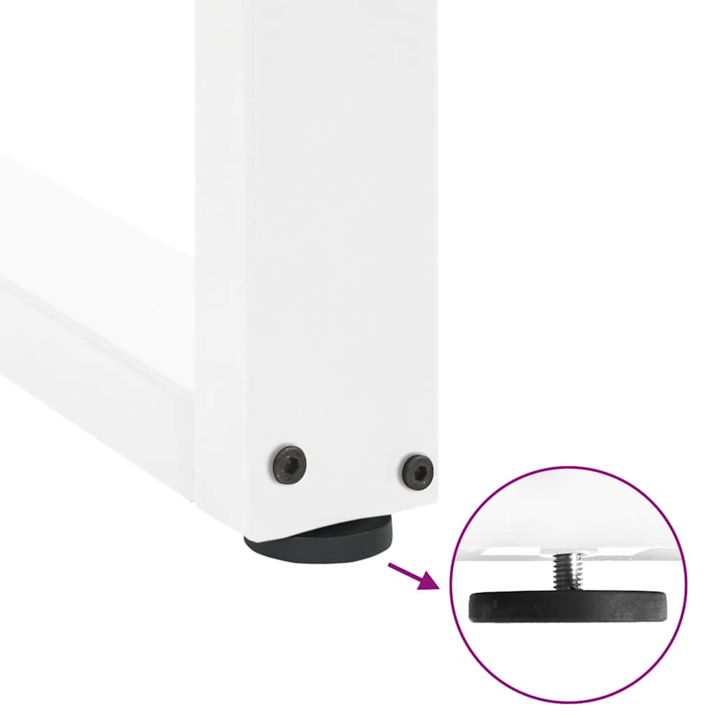 Pieds de table à manger en U 2 pièces Blanc 80 x (72-73) cm Acier