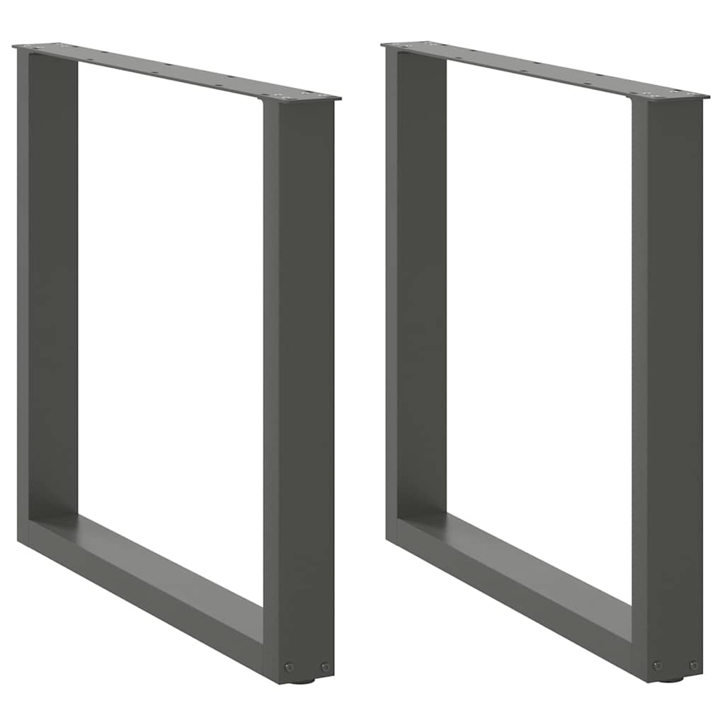 Pieds de table à manger en U 2 pièces Anthracite 80 x (72-73) cm Acier