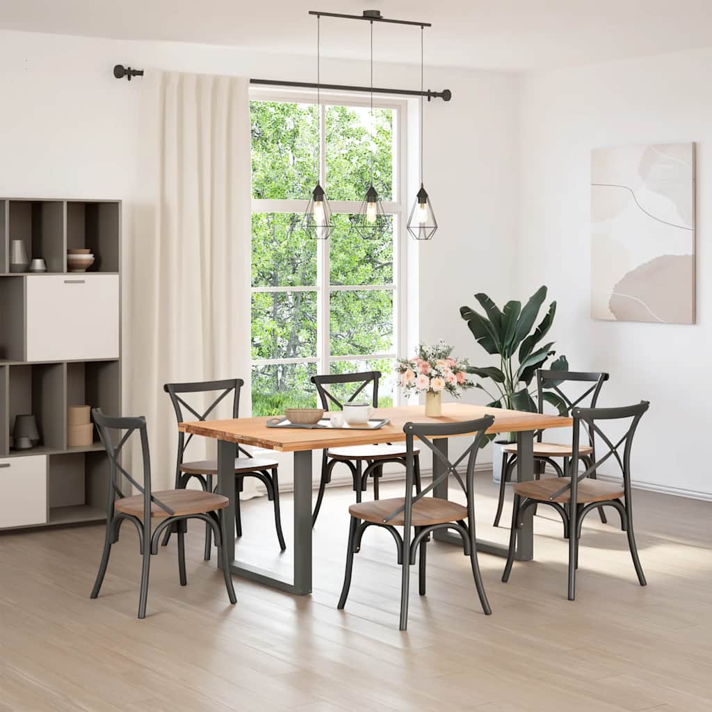 Pieds de table à manger en U 2 pièces Anthracite 80 x (72-73) cm Acier - XIOS