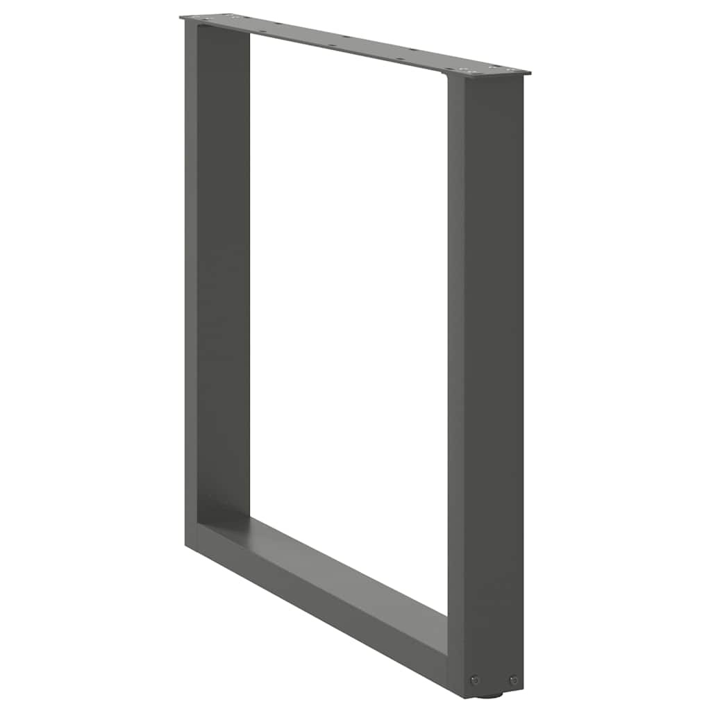 Pieds de table à manger en U 2 pièces Anthracite 80 x (72-73) cm Acier