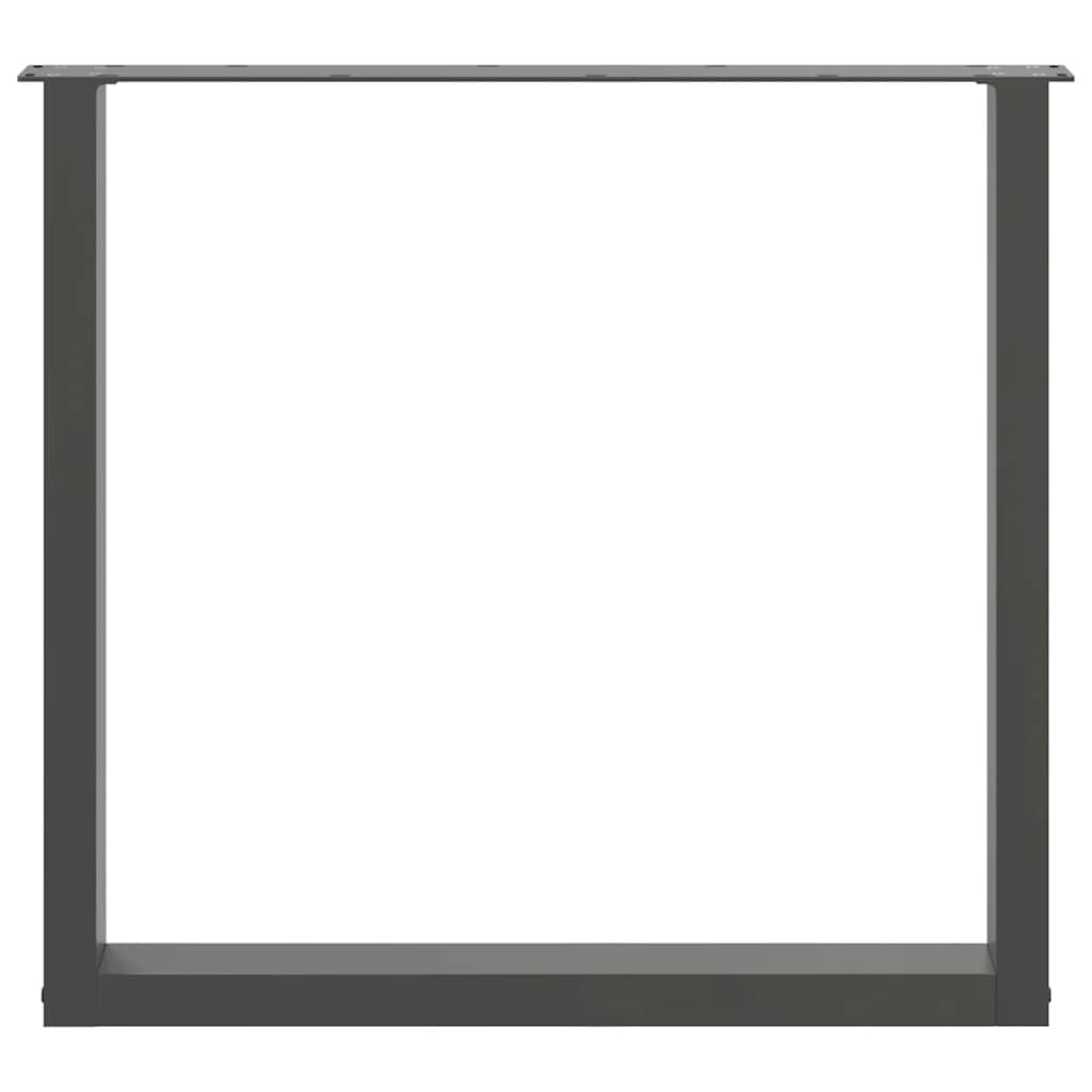 Pieds de table à manger en U 2 pièces Anthracite 80 x (72-73) cm Acier