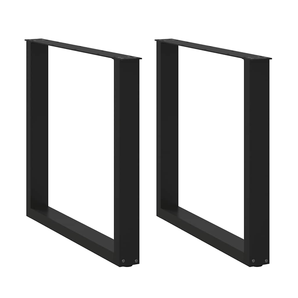 Pieds de table à manger en U 2 pièces Noir 90 x (72-73) cm Acier - XIOS