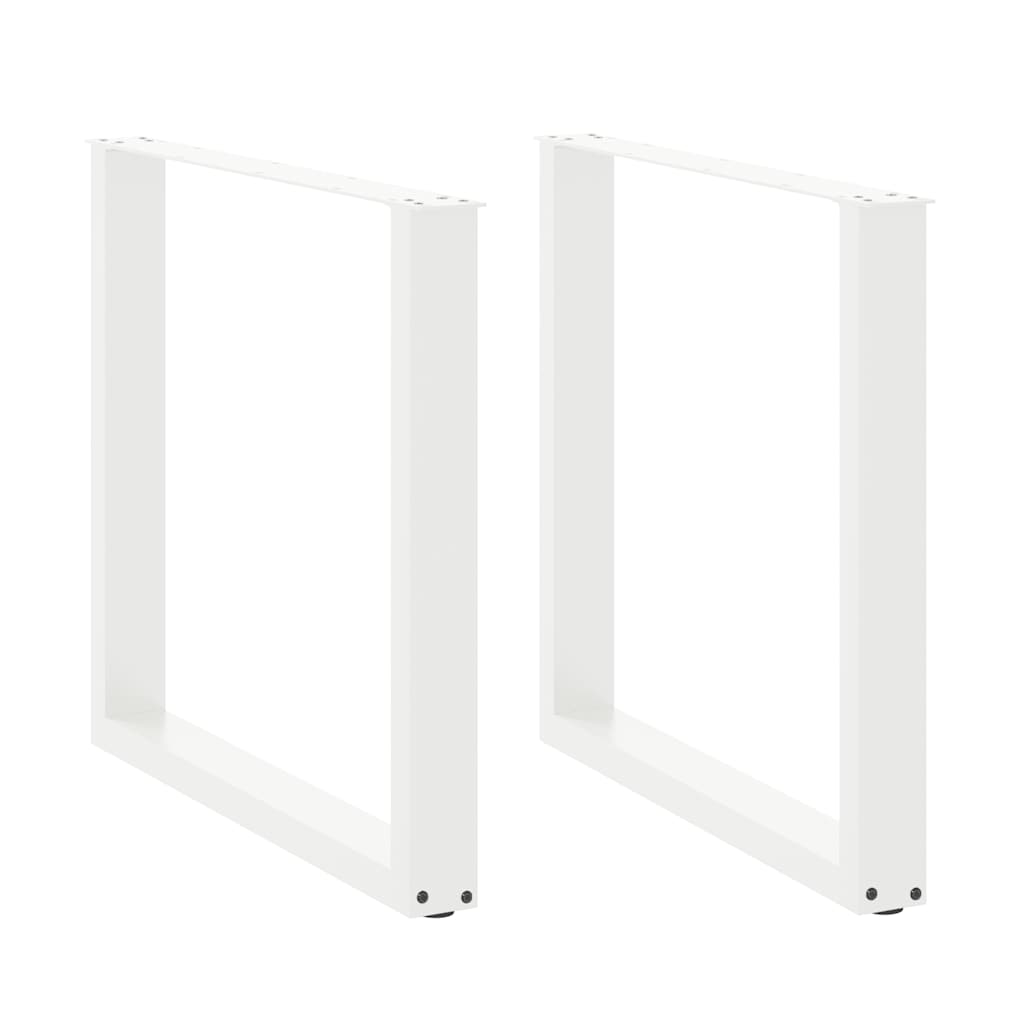 Pieds de table à manger en U 2 pièces Blanc 90 x (72-73) cm Acier - XIOS