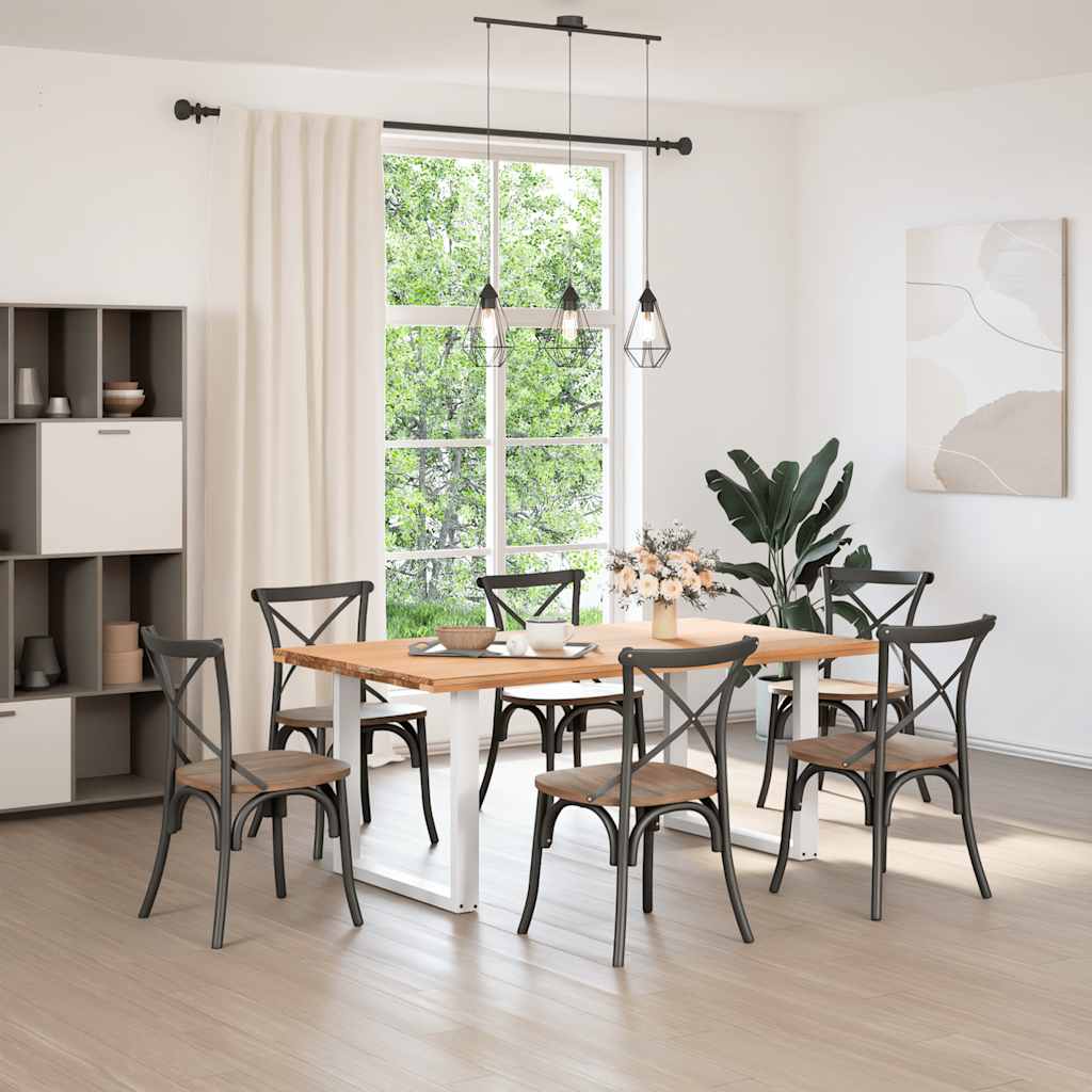 Pieds de table à manger en U 2 pièces Blanc 90 x (72-73) cm Acier - XIOS