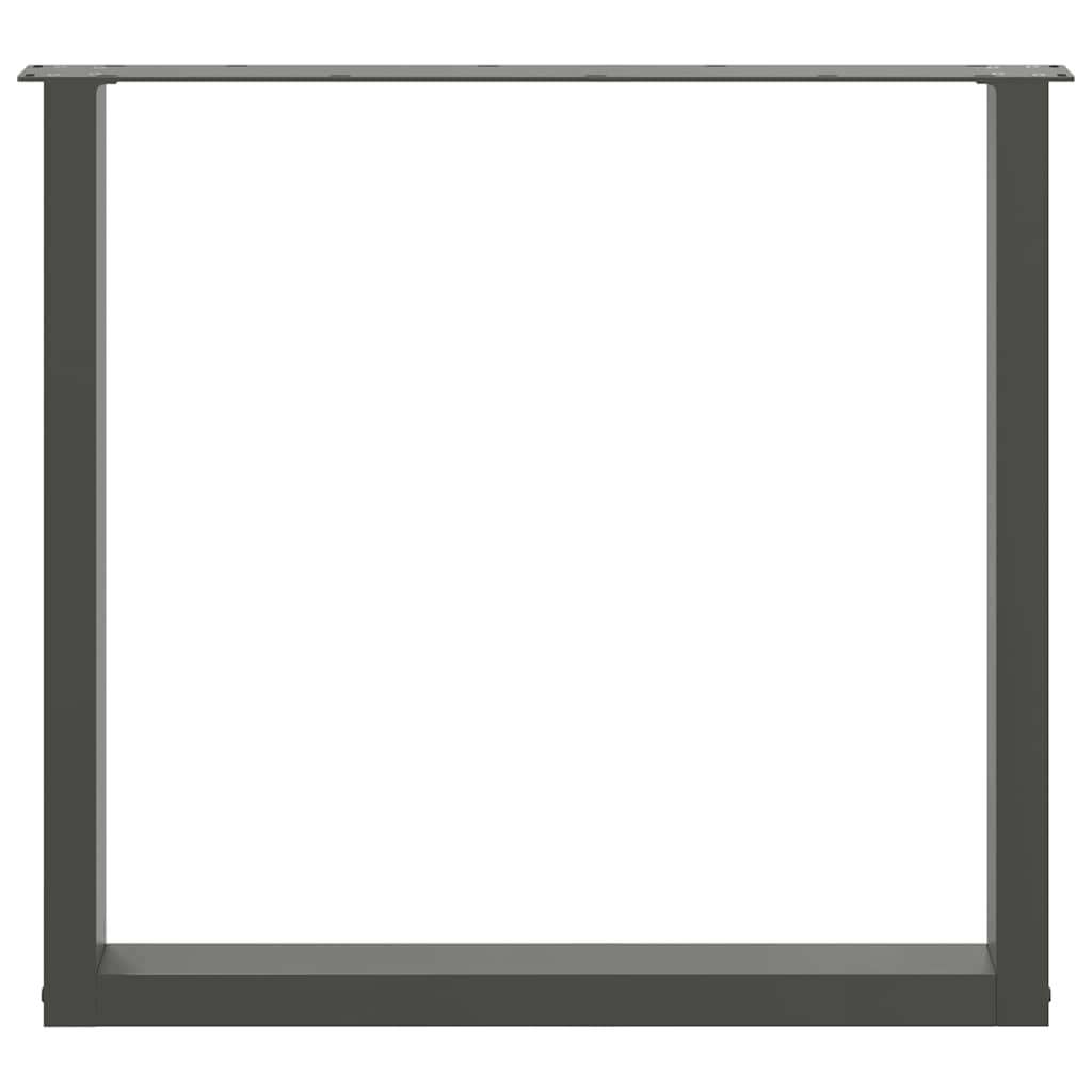 Pieds de table à manger en U 2 pièces Anthracite 90 x (72-73) cm Acier - XIOS