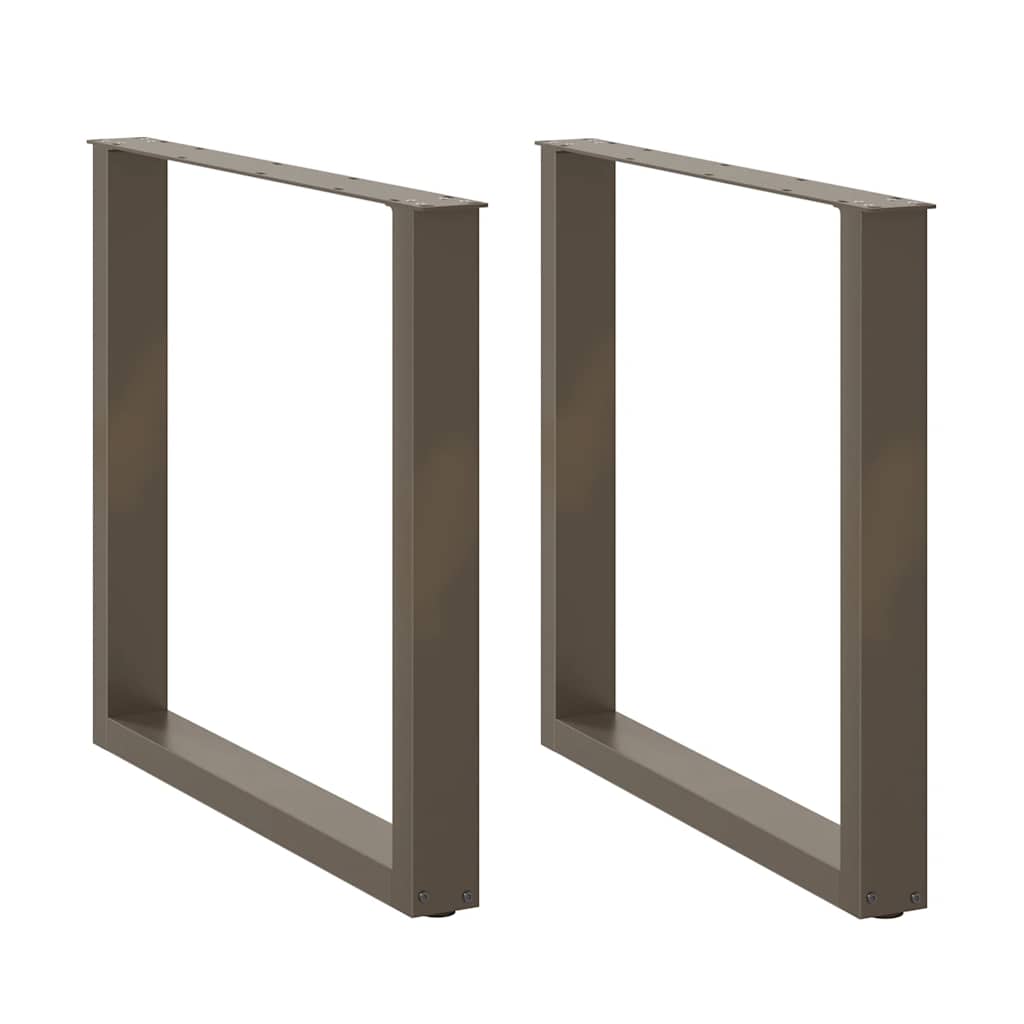Pieds de table à manger en forme de U, 2 pièces, acier naturel, 90 x (72-73) cm - XIOS
