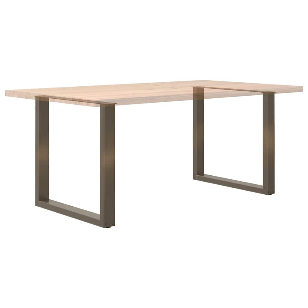 Pieds de table à manger en forme de U, 2 pièces, acier naturel, 90 x (72-73) cm - XIOS
