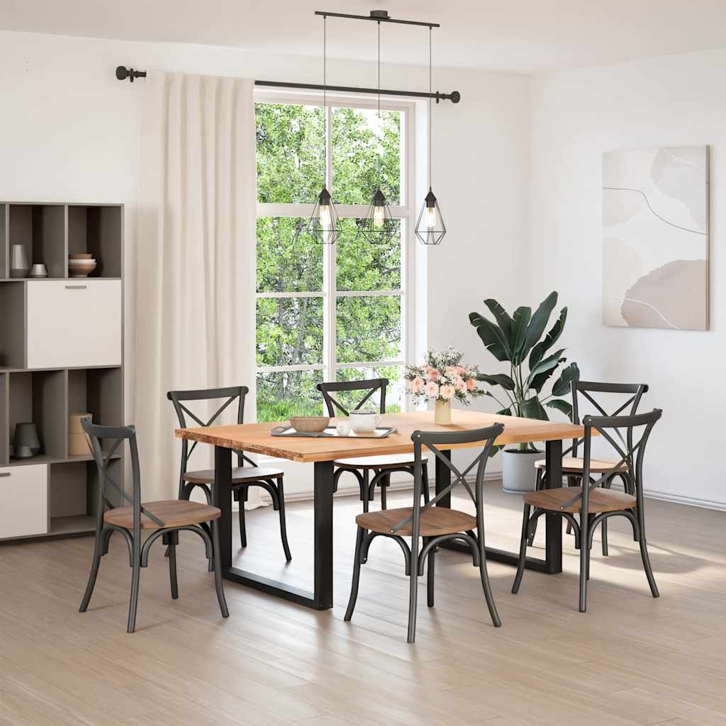 Pieds de table à manger en U 2 pièces Noir 100 x (72-73) cm Acier - XIOS