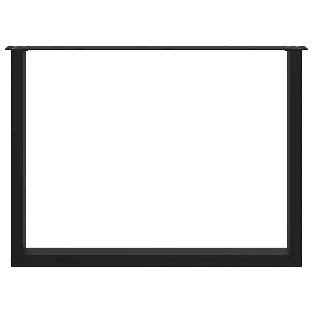 Pieds de table à manger en U 2 pièces Noir 100 x (72-73) cm Acier - XIOS